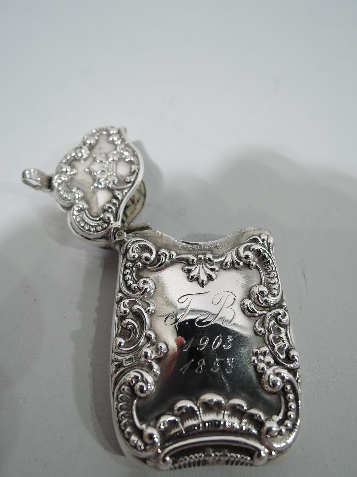 Antique American Victorian Sterling Silver Vesta Match Case In Good Condition In New York, NY