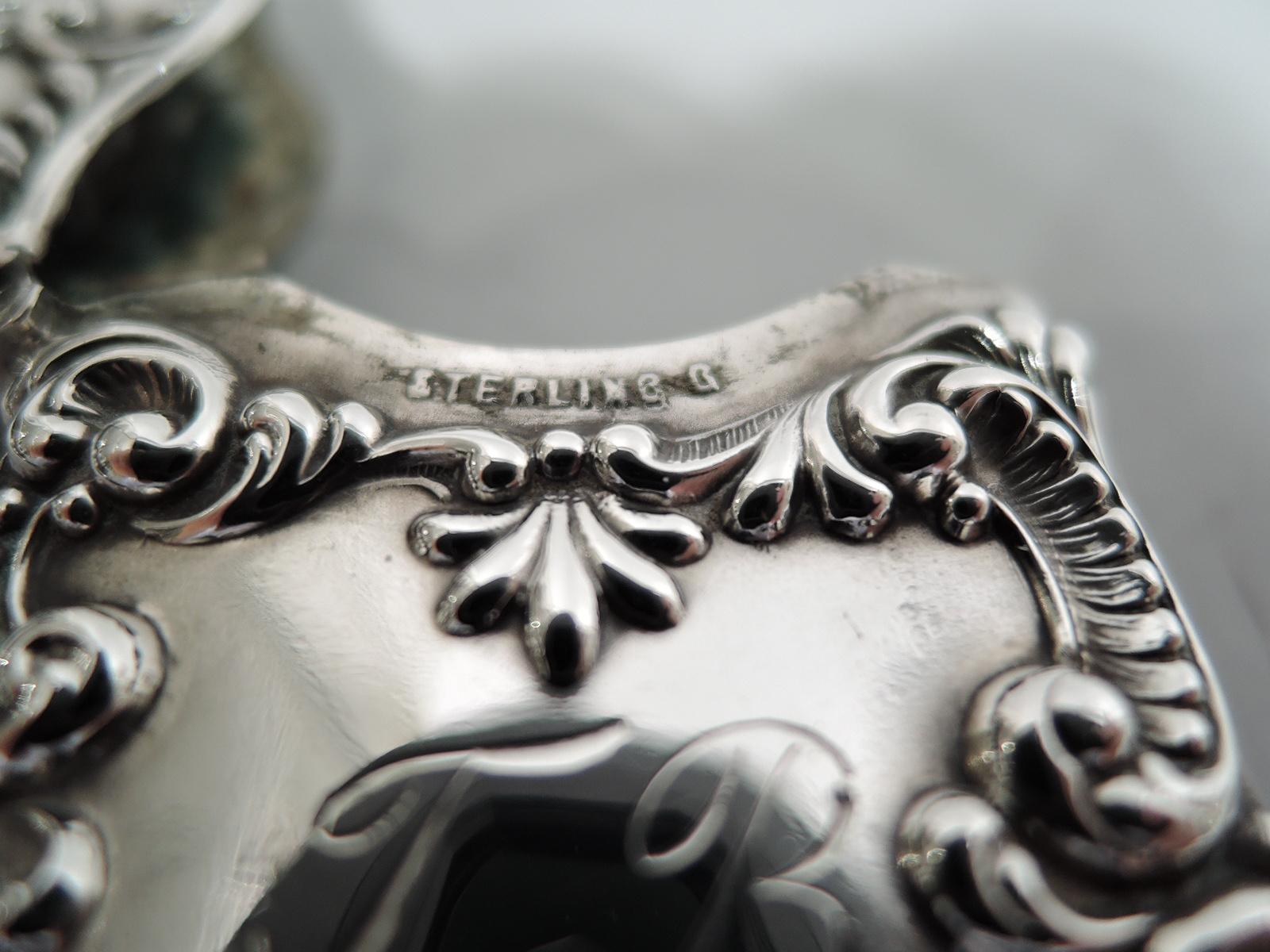 19th Century Antique American Victorian Sterling Silver Vesta Match Case