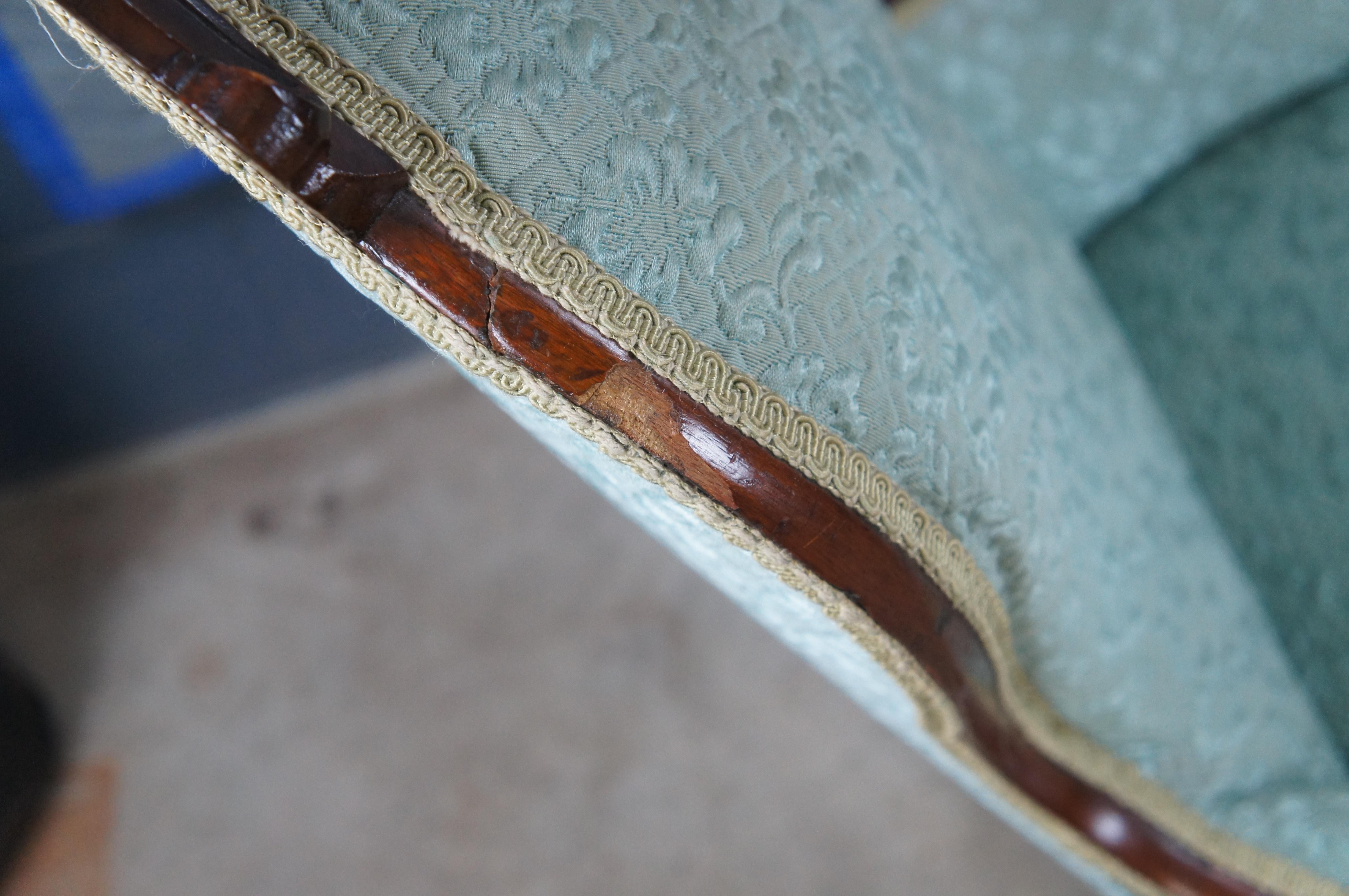 Antique American Victorian Walnut Balloon Back Library Parlor Armchair For Sale 9