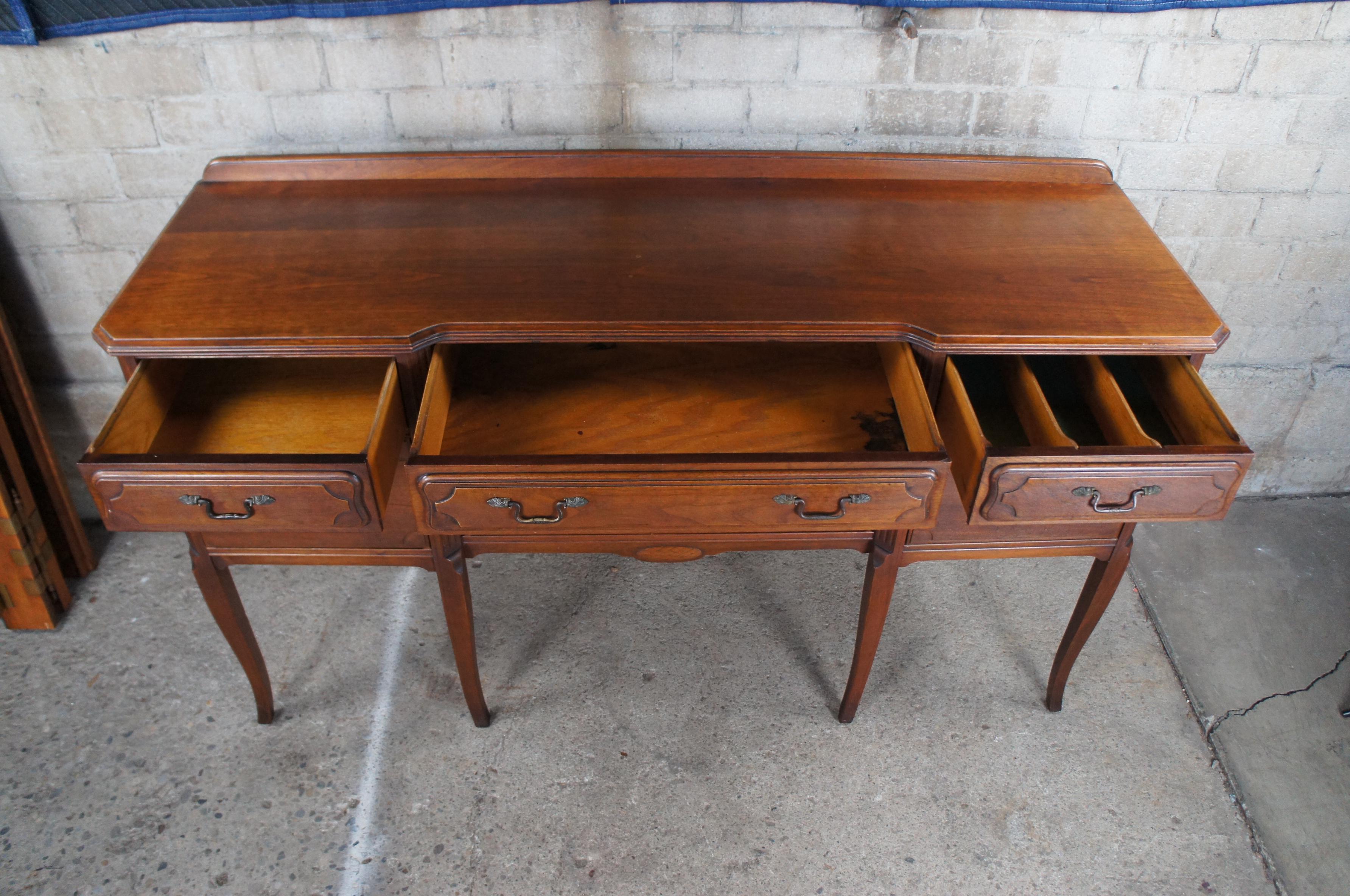 20th Century Antique American Walnut Buffet Sideboard Server Console Credenza French Revival