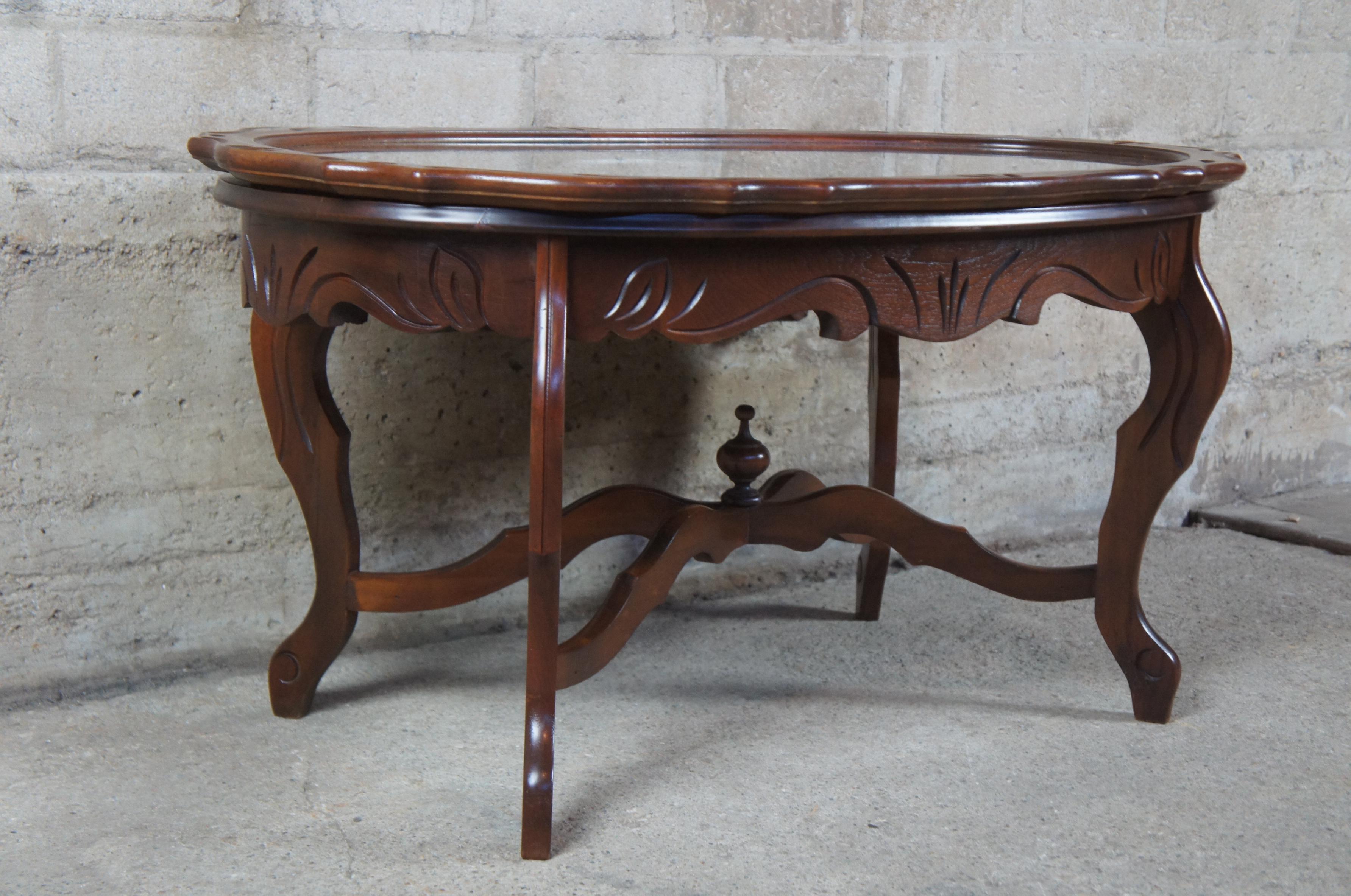 20th Century Antique American Walnut Eagle Carved Tray Coffee Cocktail Figural Serving Table