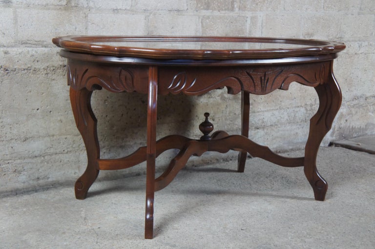 Antique American Walnut Eagle Carved Tray Coffee Cocktail Figural Serving Table