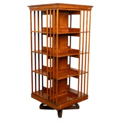 Antique American Walnut John Danner 4 Tier Revolving Bookcase Canton Ohio 1877