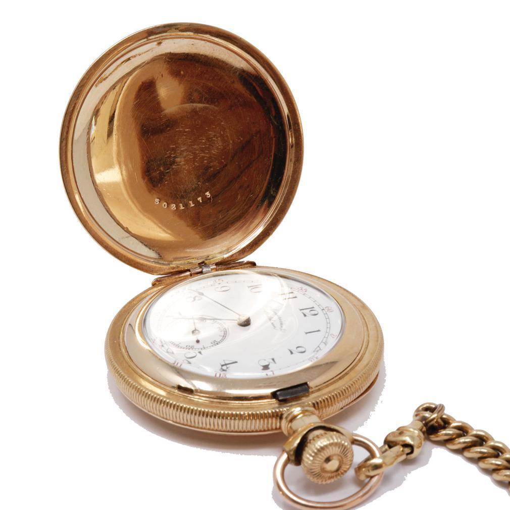 Gilded Age Antique American Waltham Hunter Pocket Watch For Sale