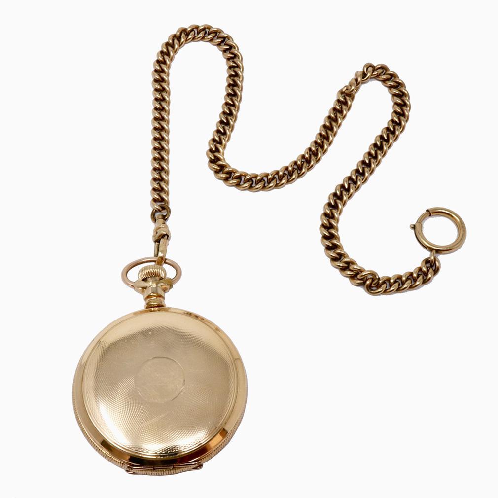 Antique American Waltham Hunter Pocket Watch In Good Condition For Sale In Point Richmond, CA