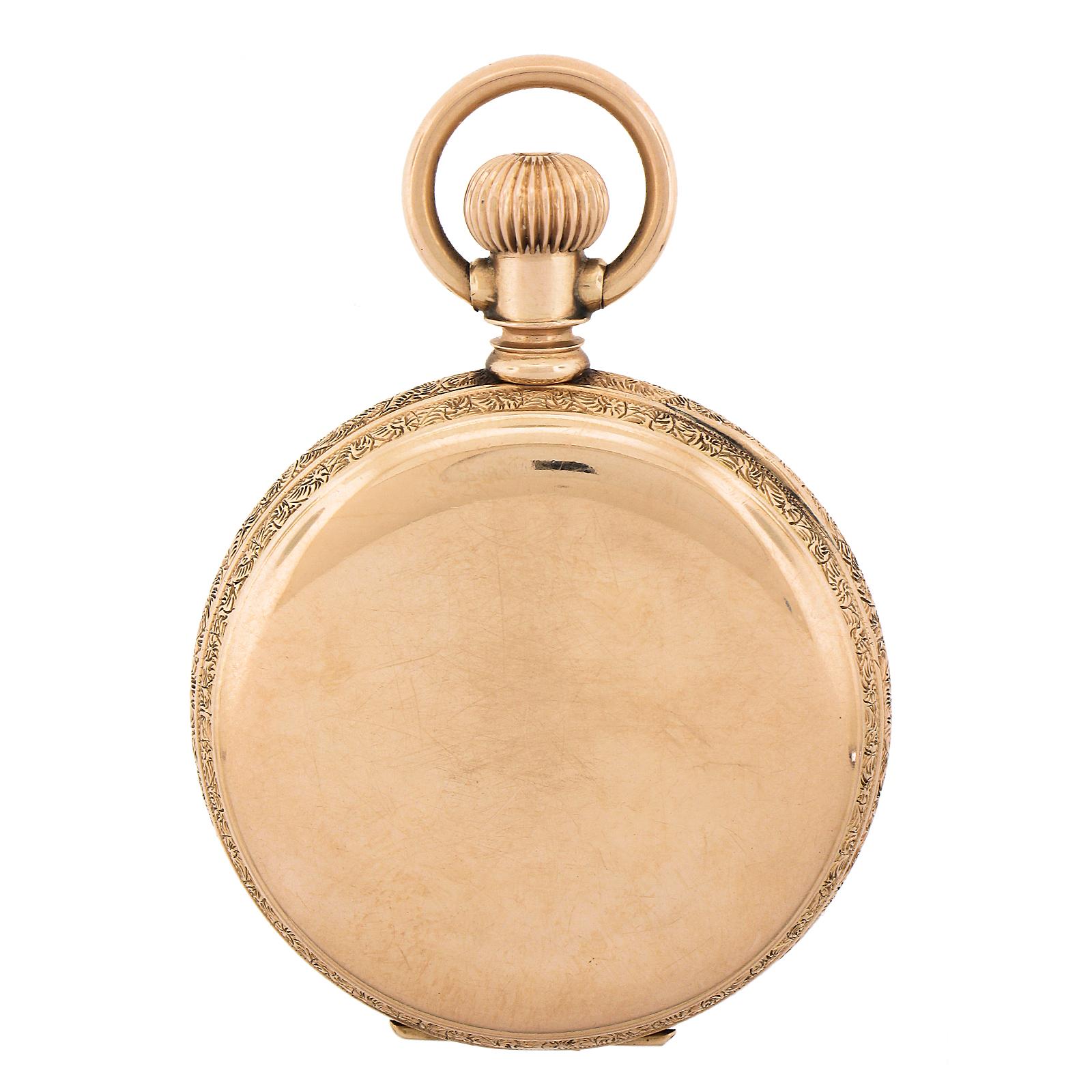 Femenino o masculino Antiguo reloj de bolsillo americano Waltham Royal Grade 11j 8s 14k Gold Full Hunter Ca en venta