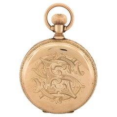 Antique American Waltham Royal Grade 11j 8s Pocket Watch 14k Gold Full Hunter Ca