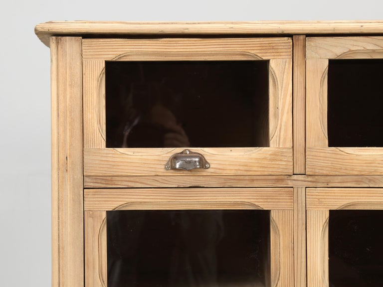 Antique American Washed Pine Apothecary or Seed with a Paneled