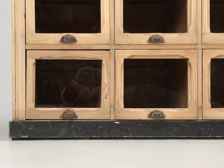 Antique American Washed Pine Apothecary or Seed with a Paneled