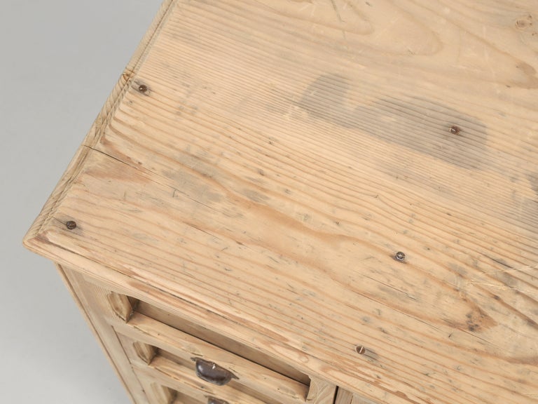 Antique American Washed Pine Apothecary or Seed with a Paneled