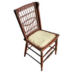 Antique American Wicker and Hardwood Side Chair