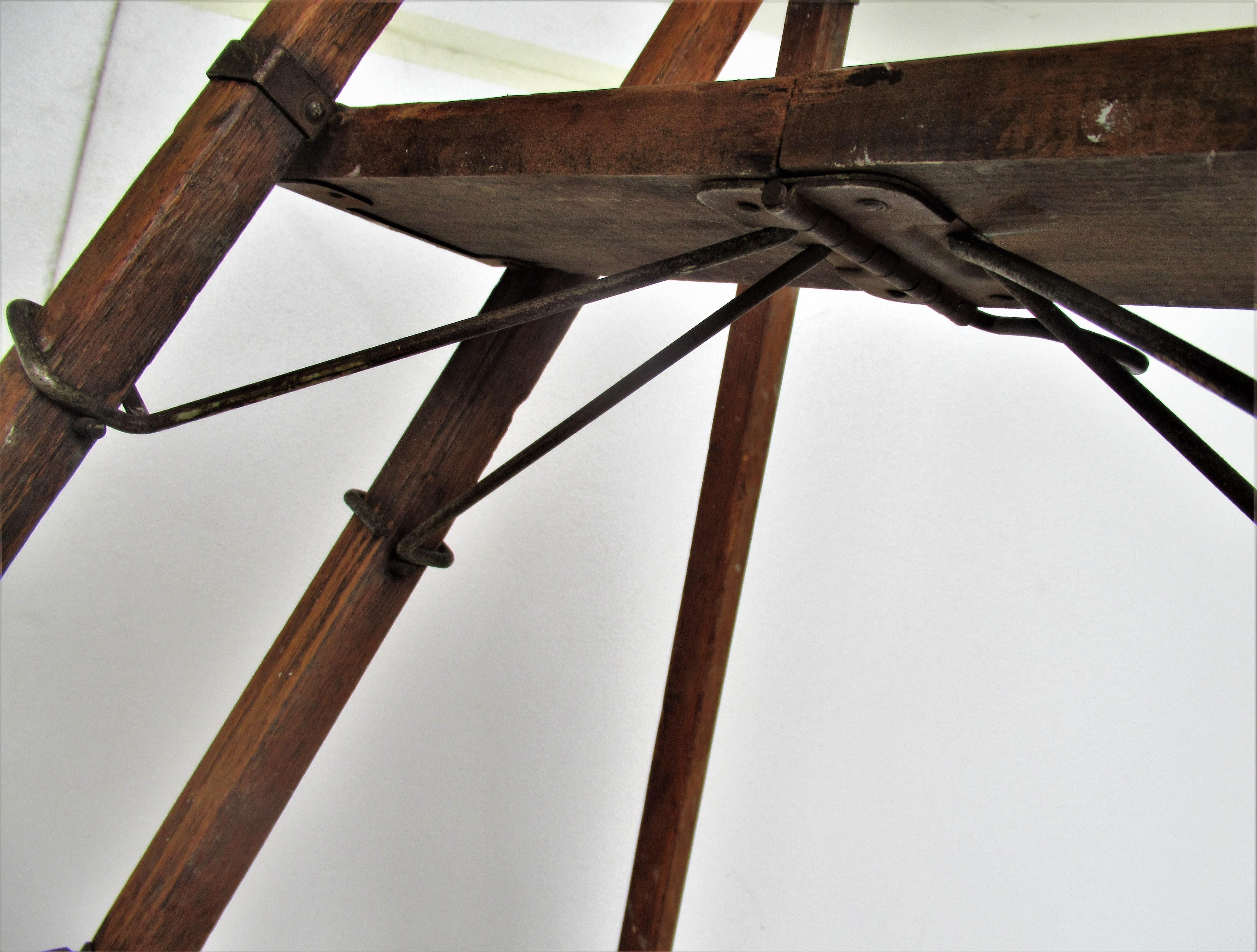 Antique American Wood and Iron Architectonic Metamorphic Ladder 7