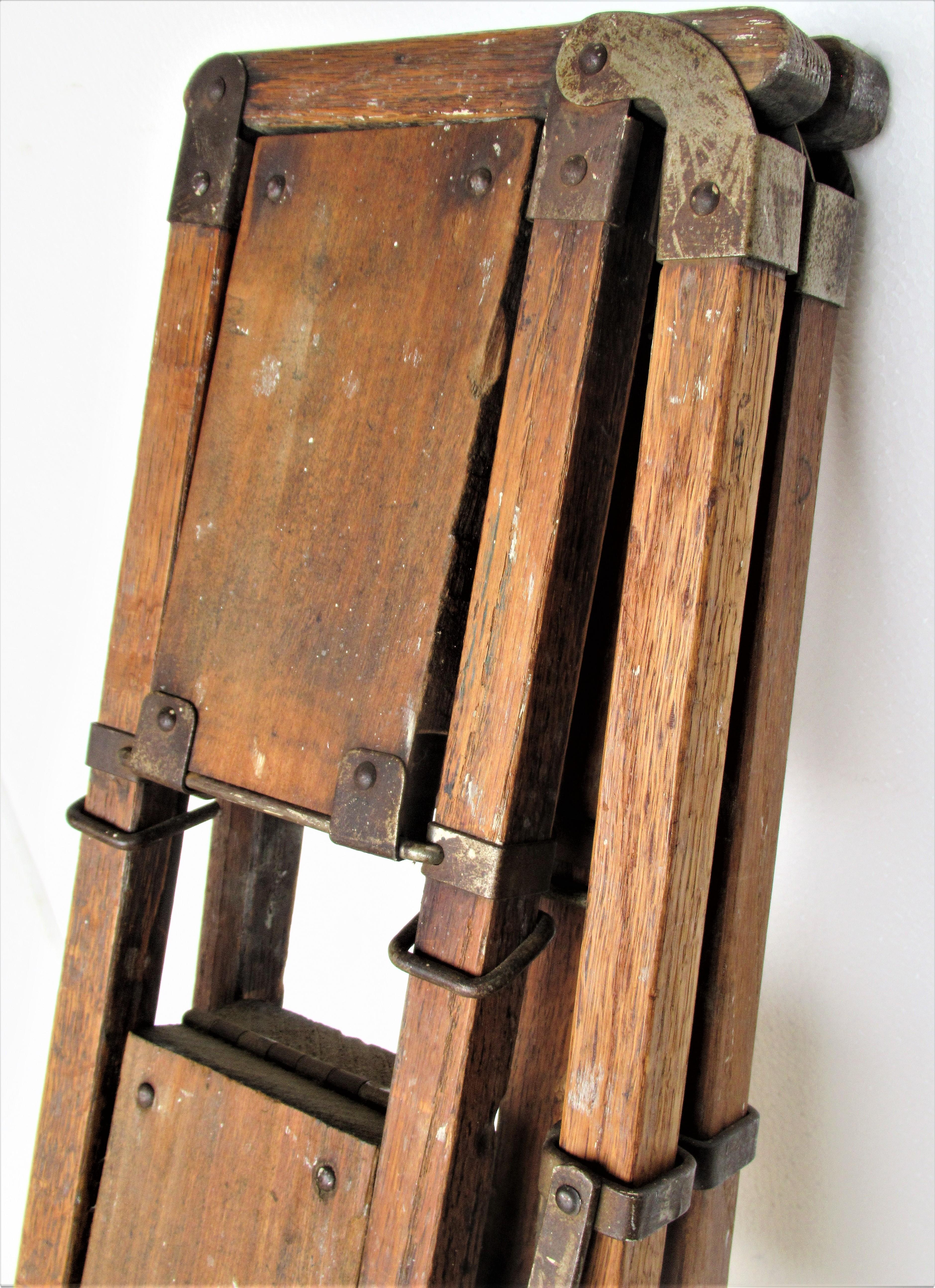 Antique American Wood and Iron Architectonic Metamorphic Ladder 11