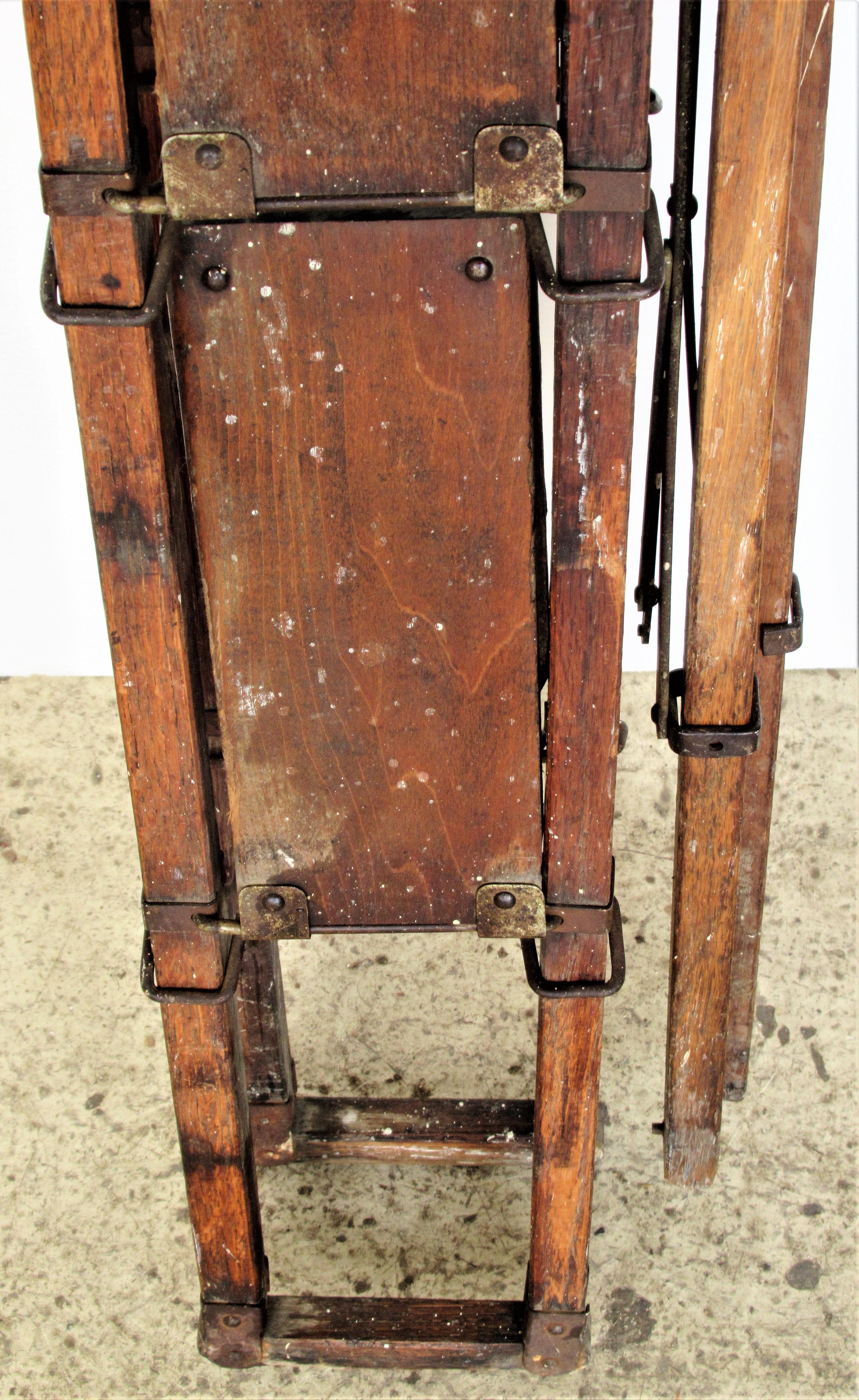 Antique American Wood and Iron Architectonic Metamorphic Ladder 12
