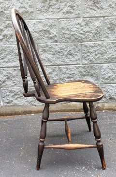 Antique Americana Ebonized Brace Back Windsor Chair