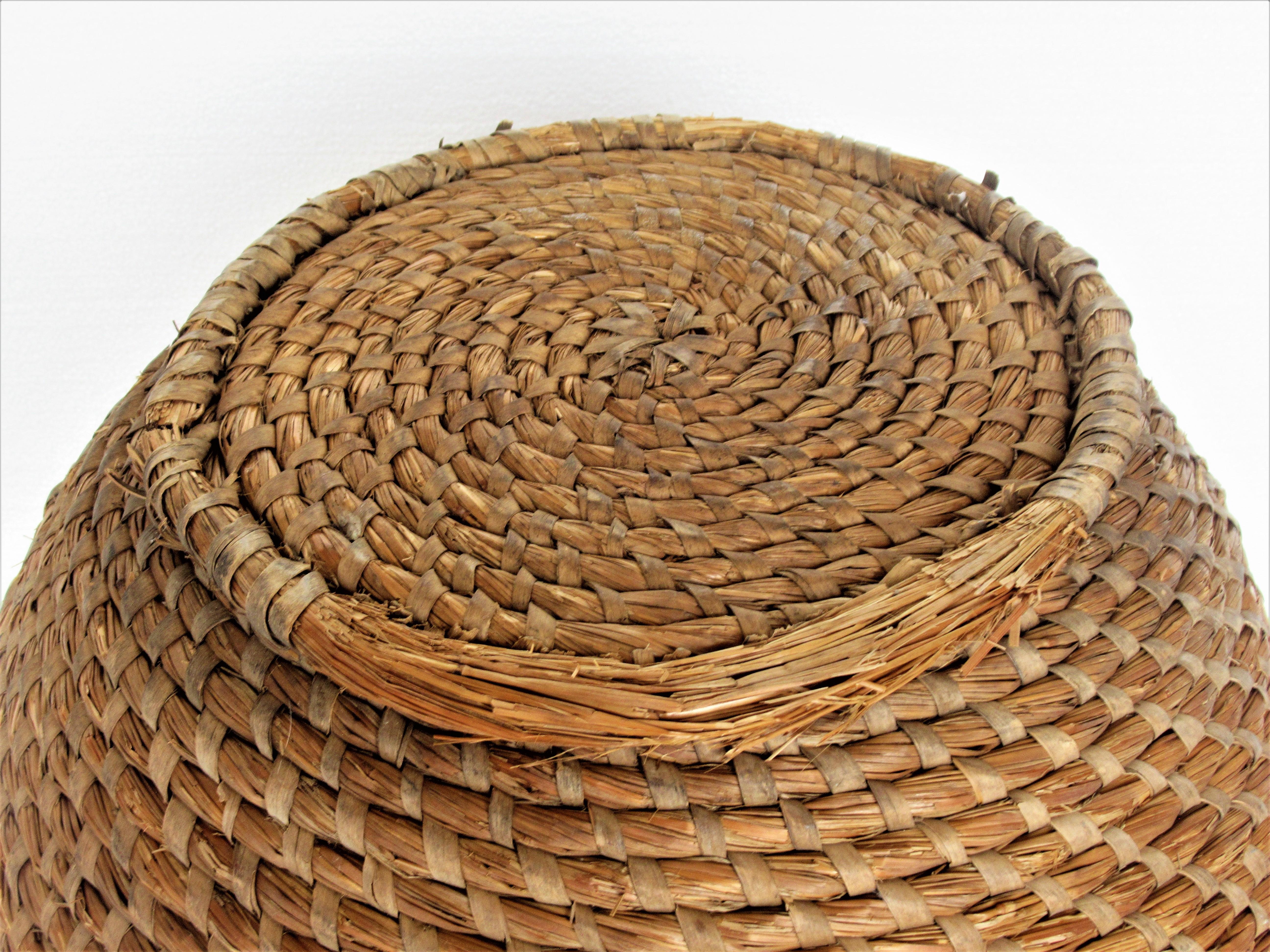  Antique Americana Pennsylvania Rye Straw Large Storage Basket 3
