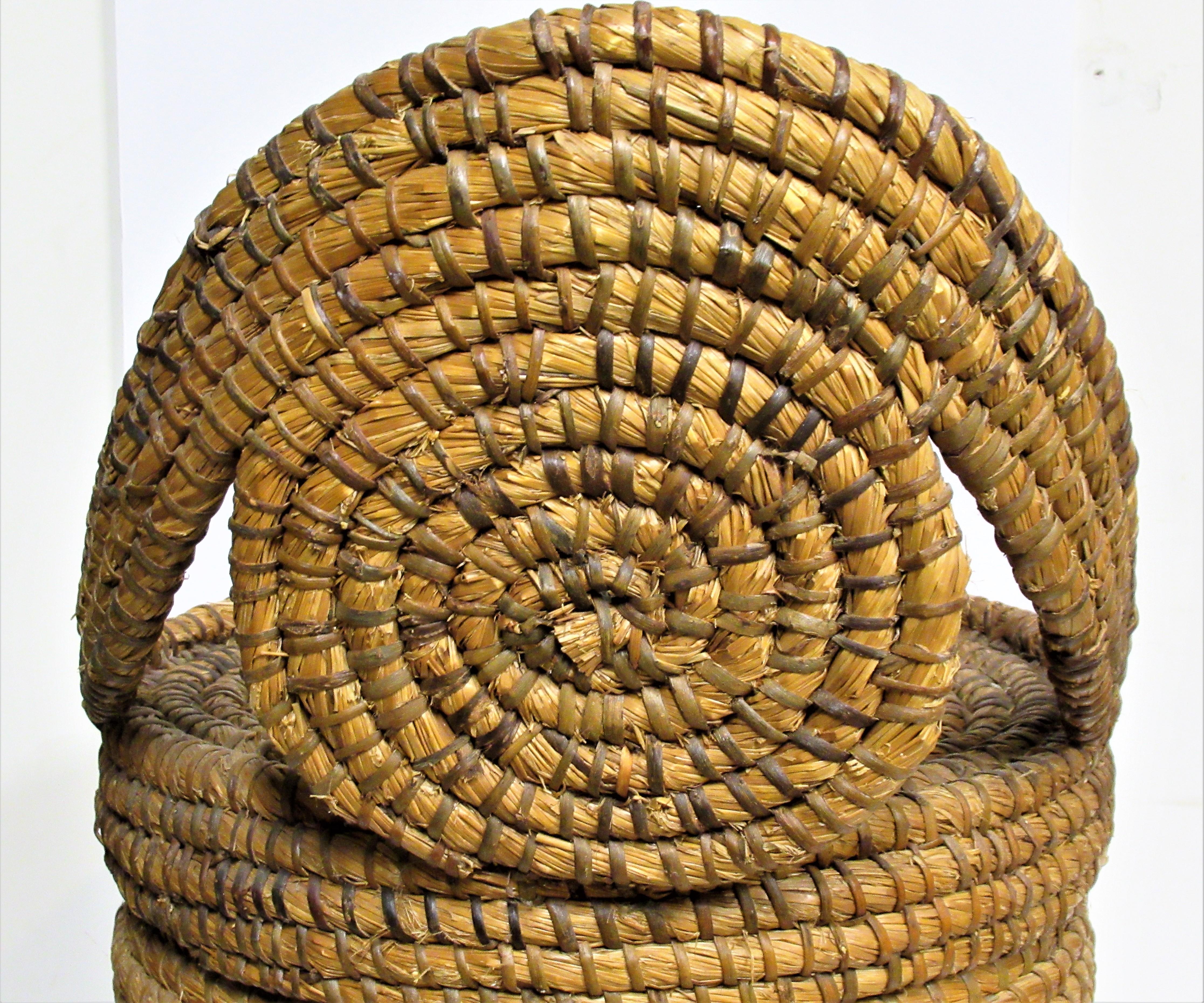 Antique Americana Pennsylvania Rye Straw Lidded Basket 4