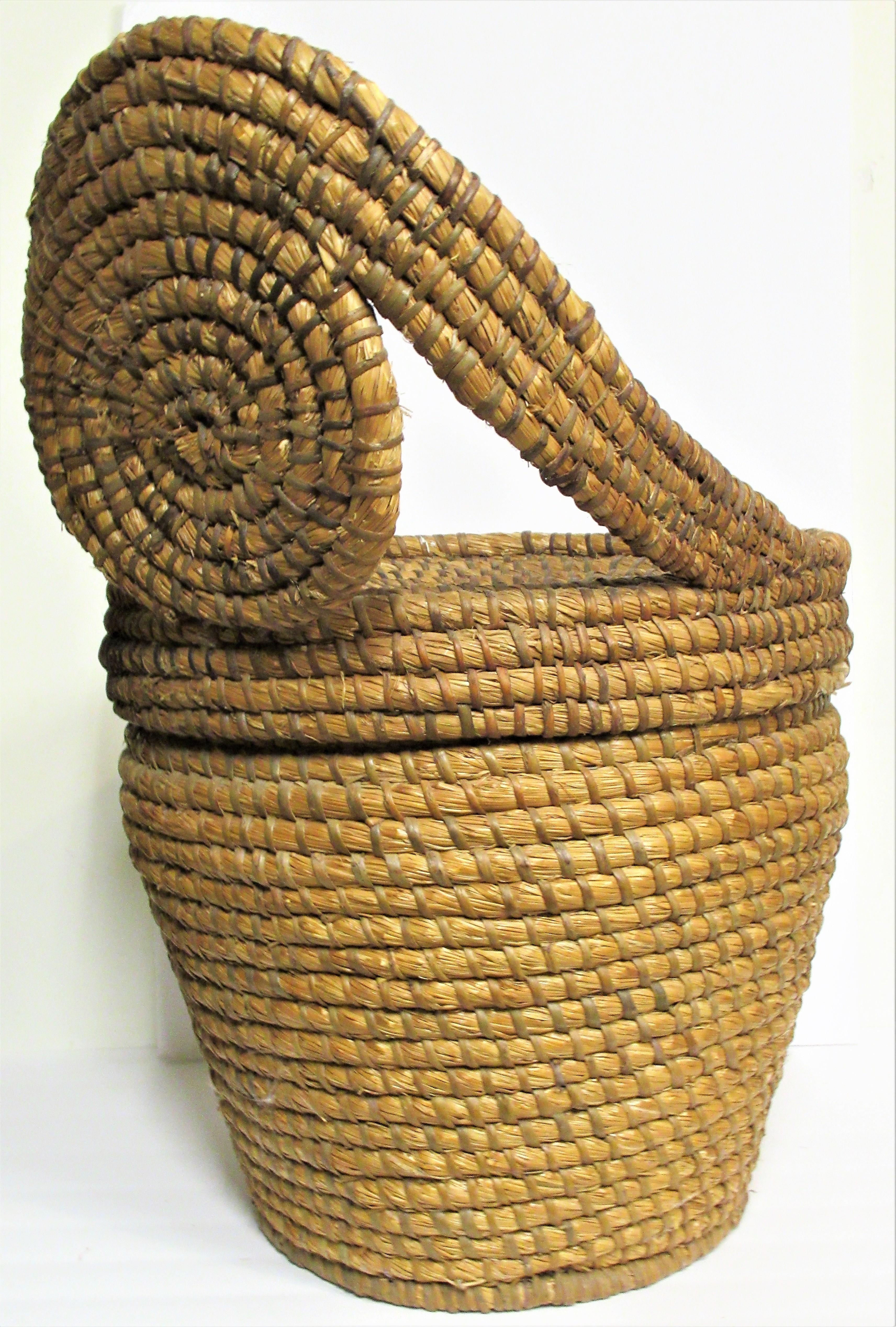 Antique Americana Pennsylvania Rye Straw Lidded Basket 5