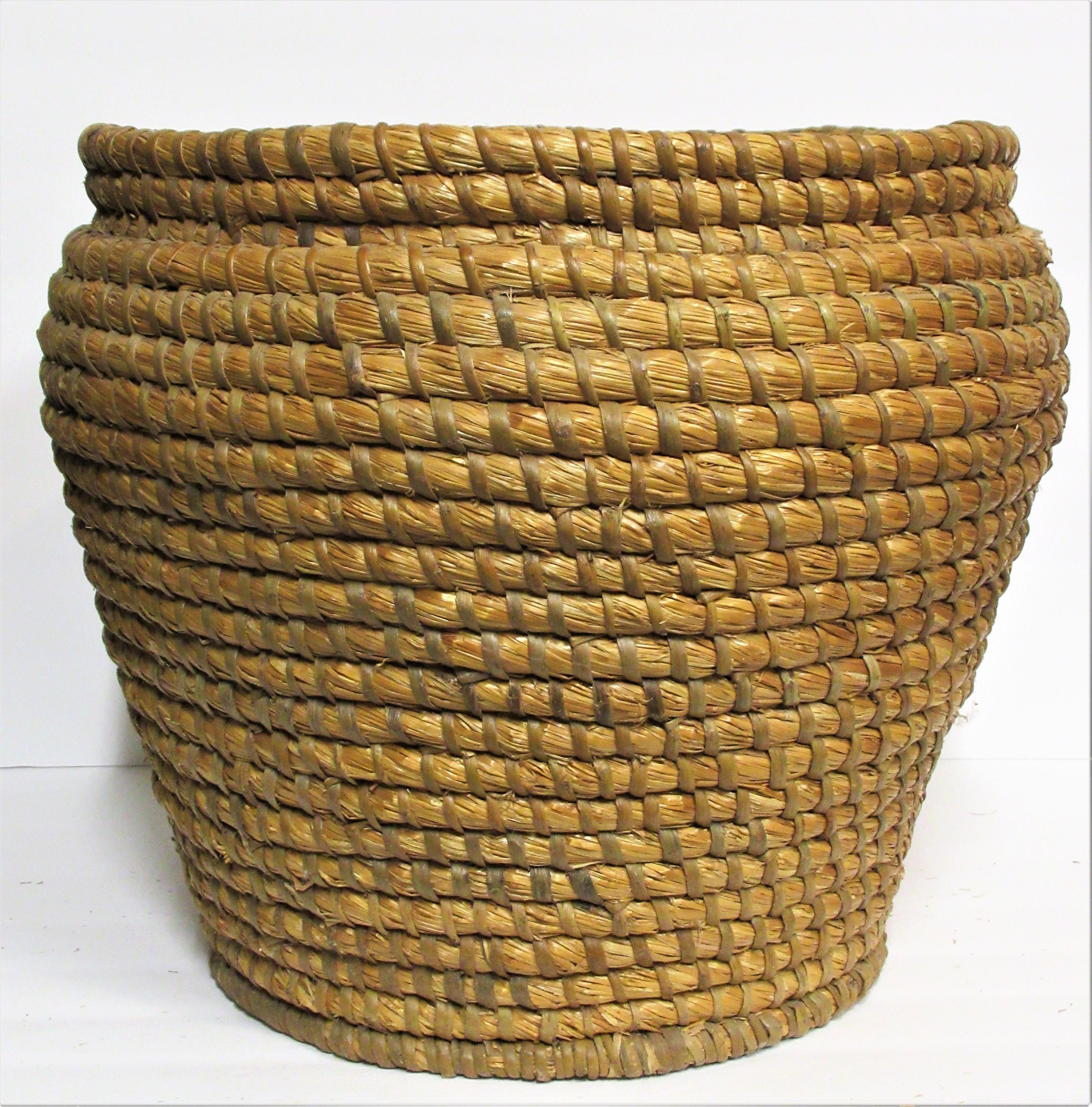 Antique Americana Pennsylvania Rye Straw Lidded Basket 7