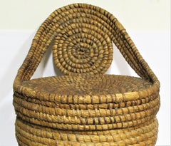 Antique Americana Pennsylvania Rye Straw Lidded Basket