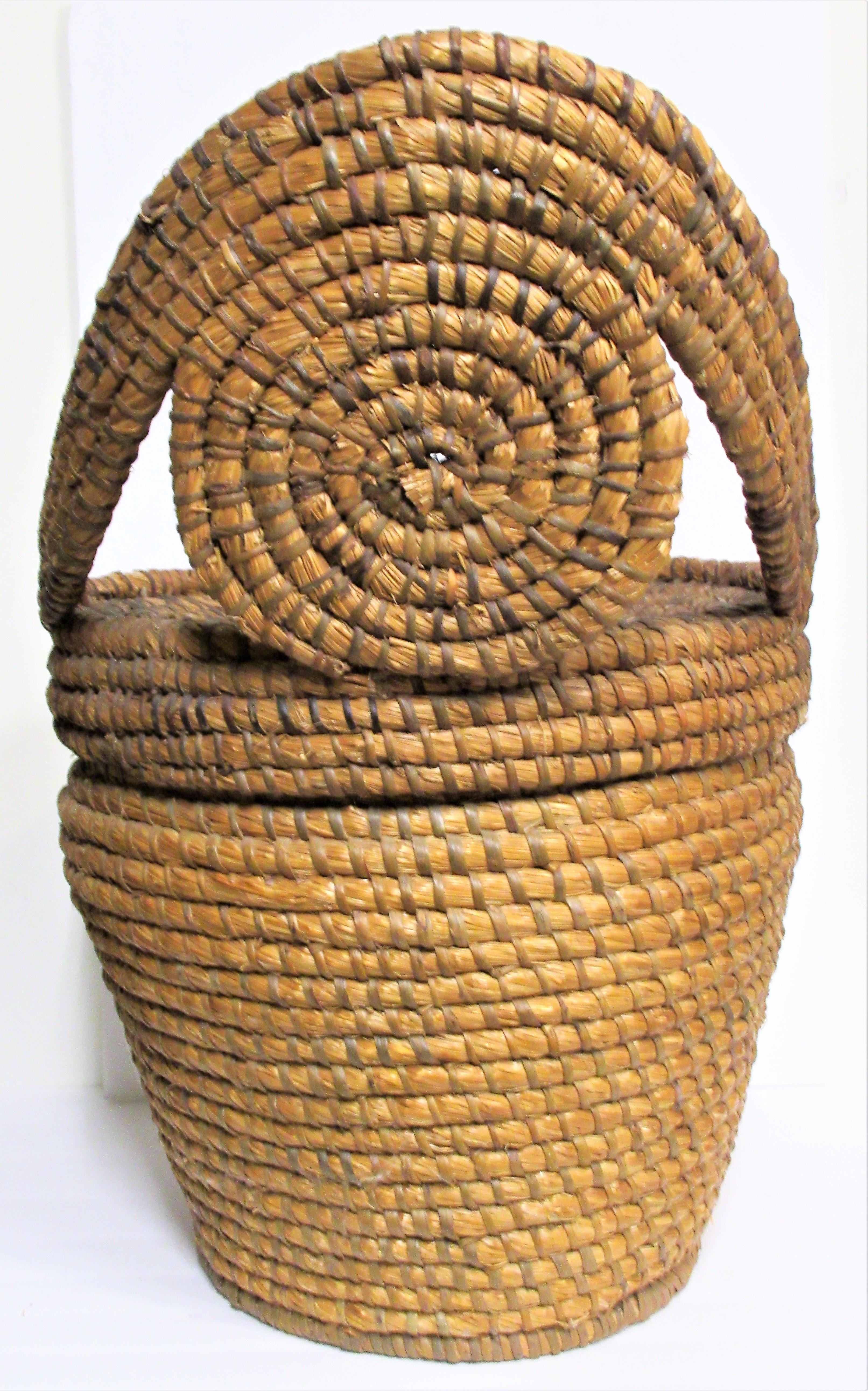 Antique Americana Pennsylvania Rye Straw Lidded Basket 3