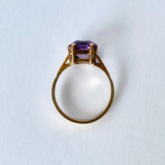 Antique Amethyst 9 Carat Gold Cocktail Ring
