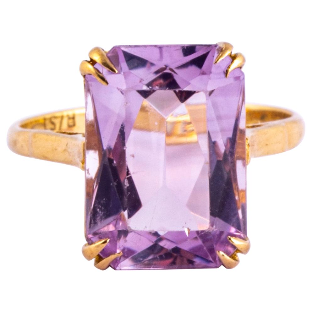 Antique Amethyst 9 Carat Gold Cocktail Ring