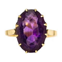 Antique Amethyst and 9 Carat Gold Cocktail Ring
