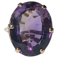 Antique Amethyst and 9 Carat Gold Cocktail Ring
