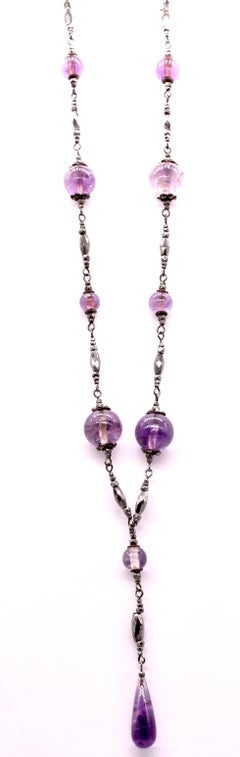 Antique Amethyst and Cut Steel Necklace