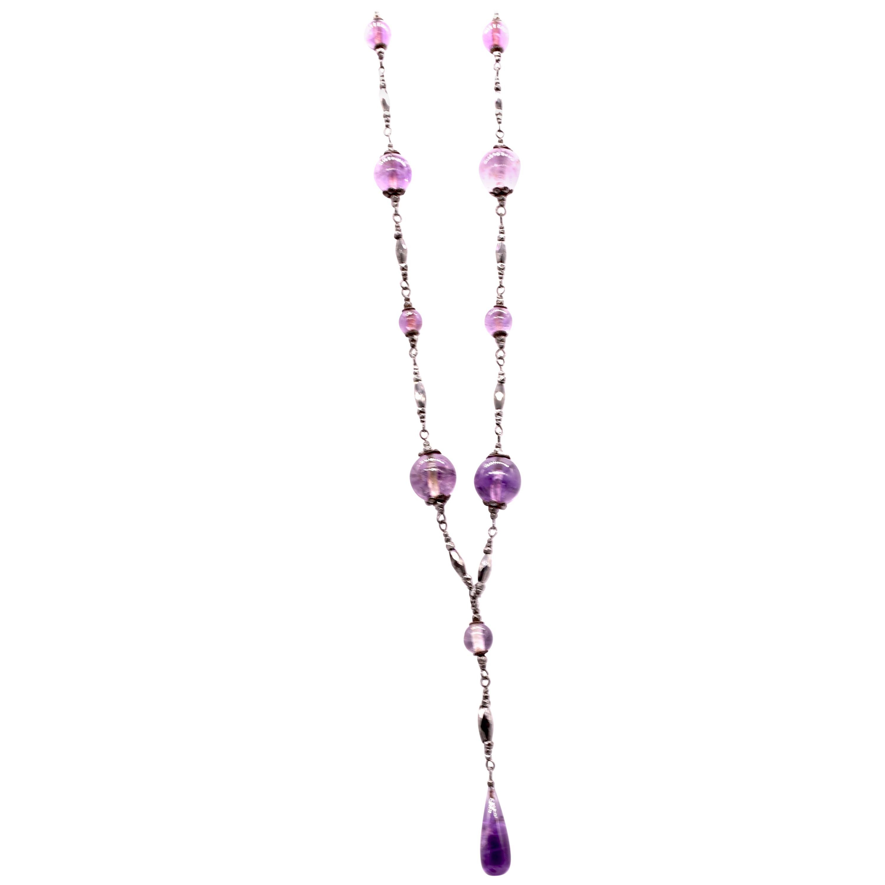 Antique Amethyst and Cut Steel Necklace
