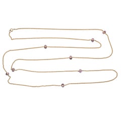 Antique amethyst and gold muff chain