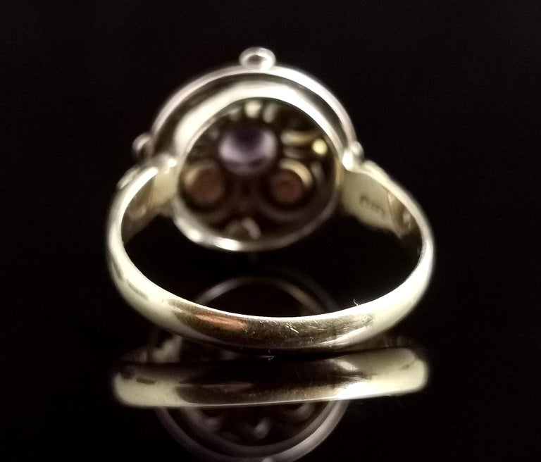 Antique Amethyst and Seed Pearl Ring, 18 Karat Yellow Gold 5