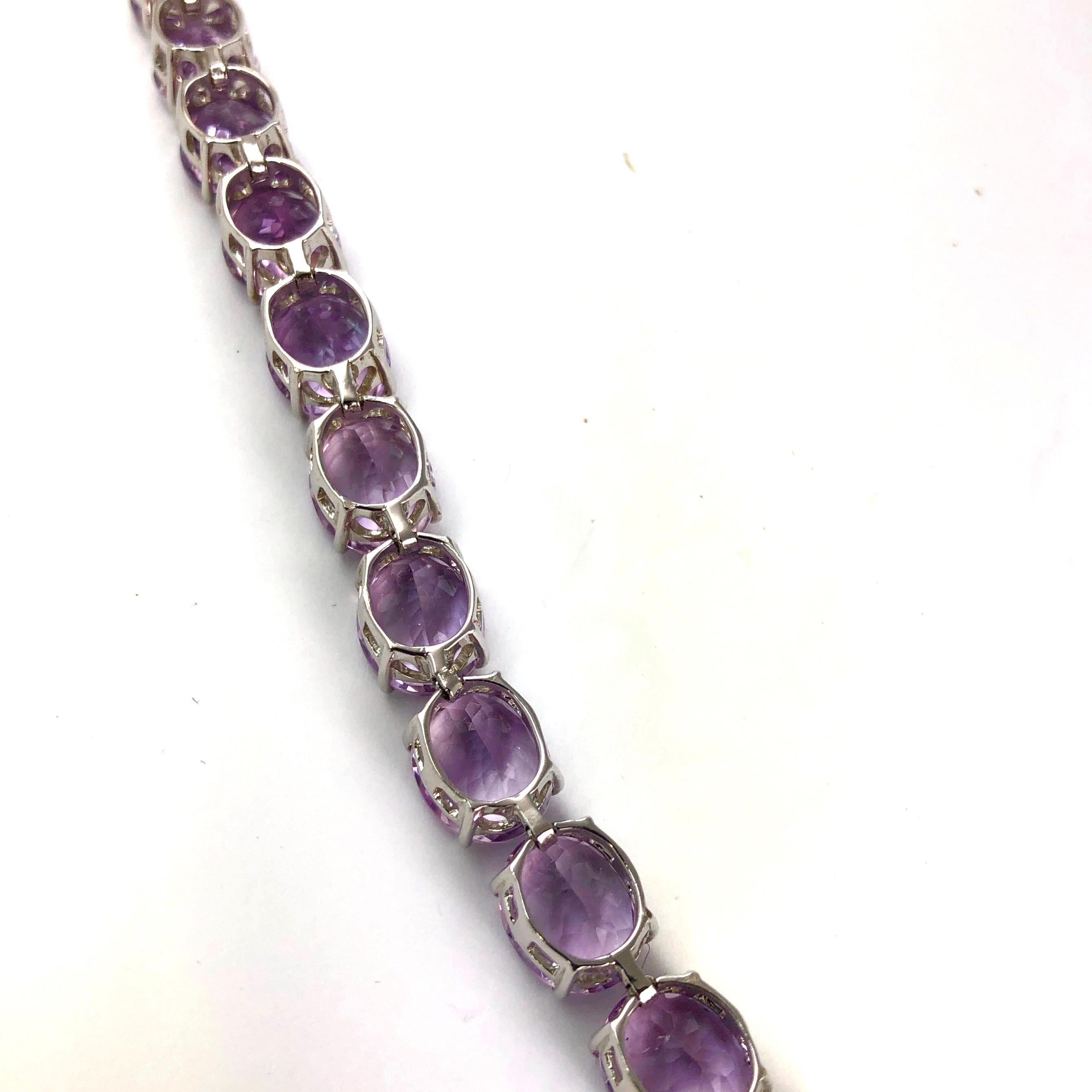 Antique Amethyst and Silver Bracelet In Good Condition In Chipping Campden, GB