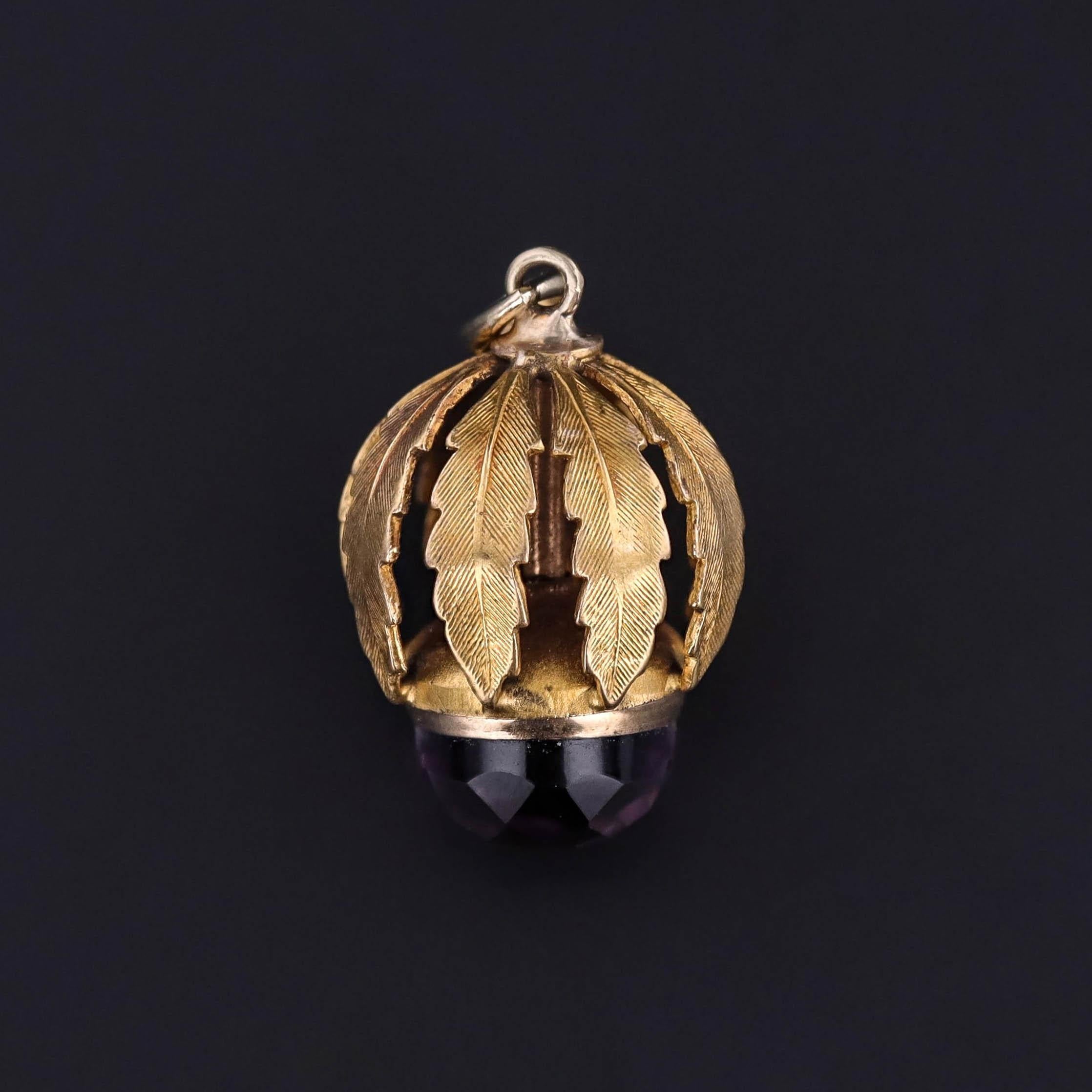 Amuleto de amatista antigua de oro de 14k en Bueno estado para la venta en Lewisburg, PA