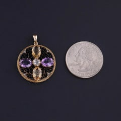 Antique Amethyst & Citrine Pendant of 15ct Gold, Circa 1860