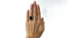 Antique Amethyst Diamond Cluster Gold Ring