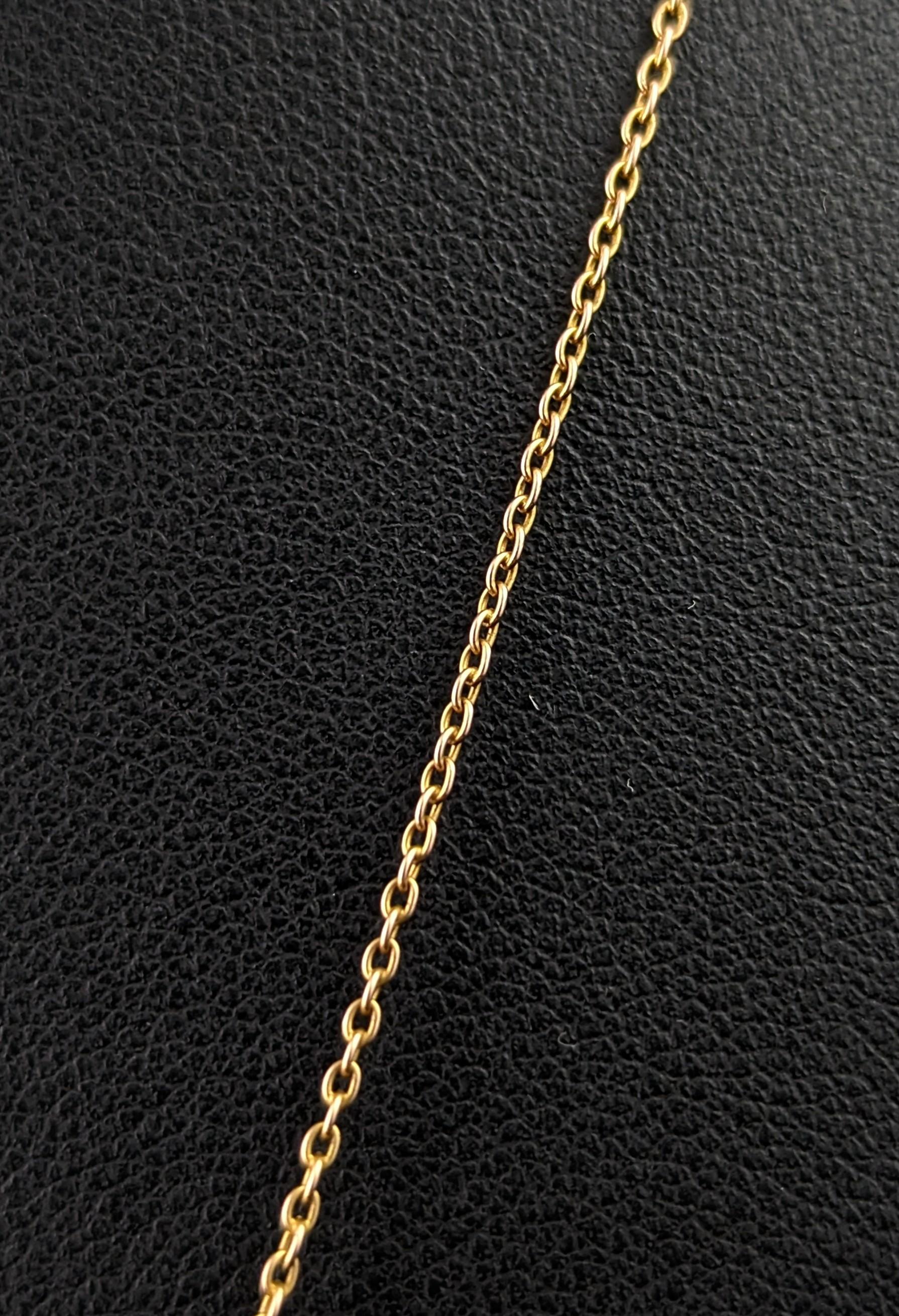 Donna Antique Amethyst drop pendant necklace, 9k yellow gold in vendita