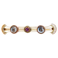 Antique Amethyst Edwardian Deco Pin 14kt*