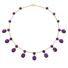 Antique amethyst fringe necklace