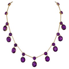 Antique amethyst fringe necklace