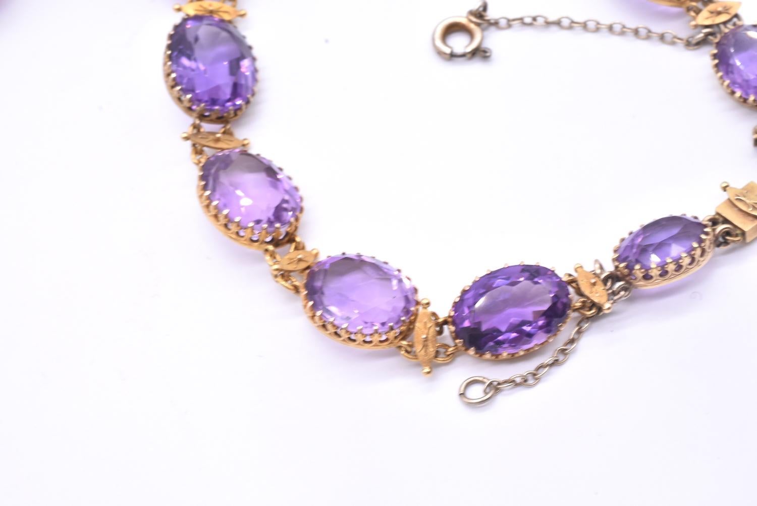 Antique Amethyst Gold Riviere For Sale 1