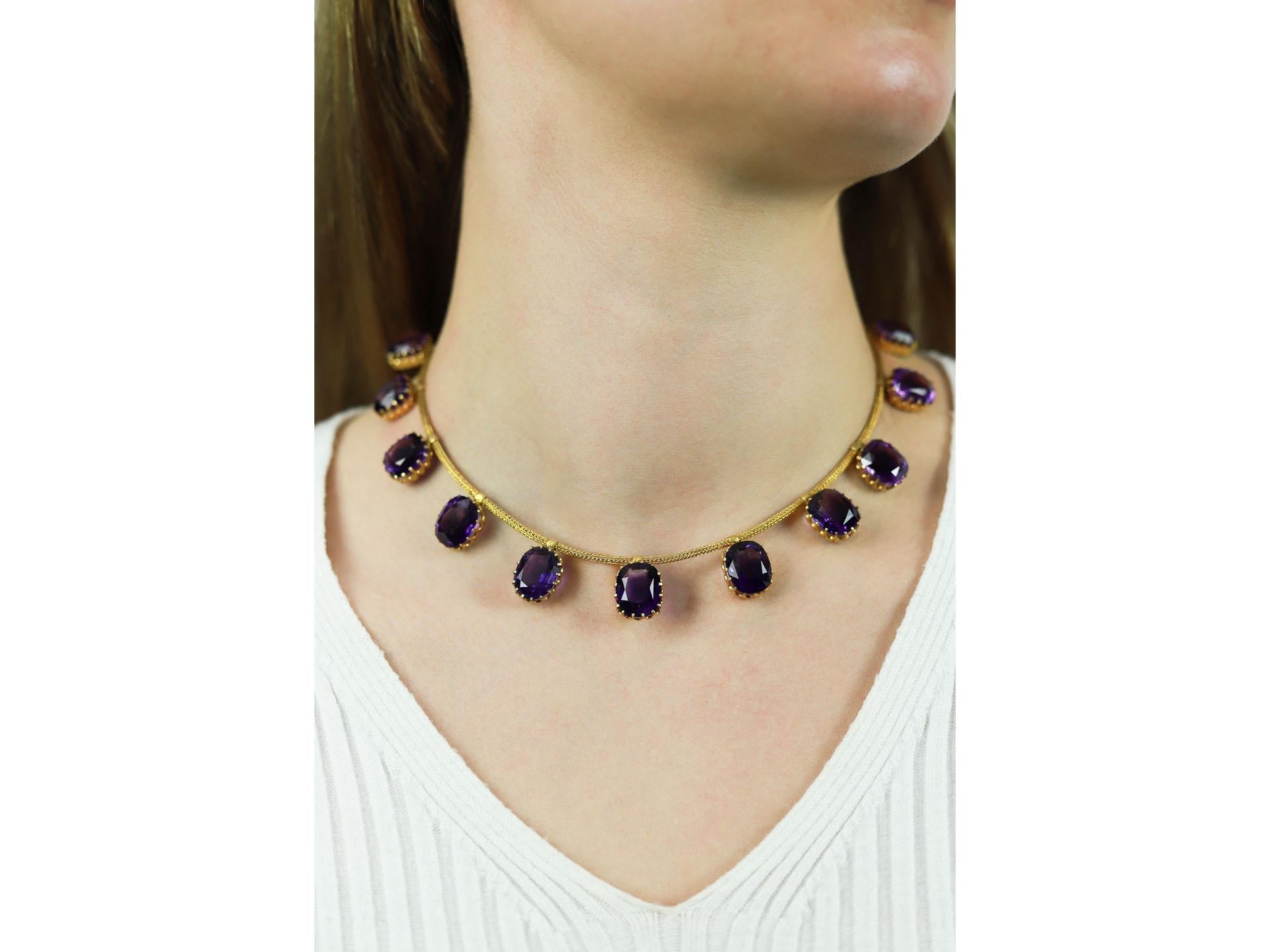 Antique amethyst necklace, circa 1890. In Good Condition For Sale In London, GB
