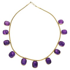 Collier ancien en améthyste, vers 1890.