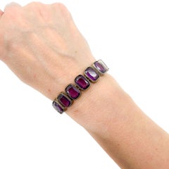 Antique Amethyst Paste Rivière Bracelet 1900s
