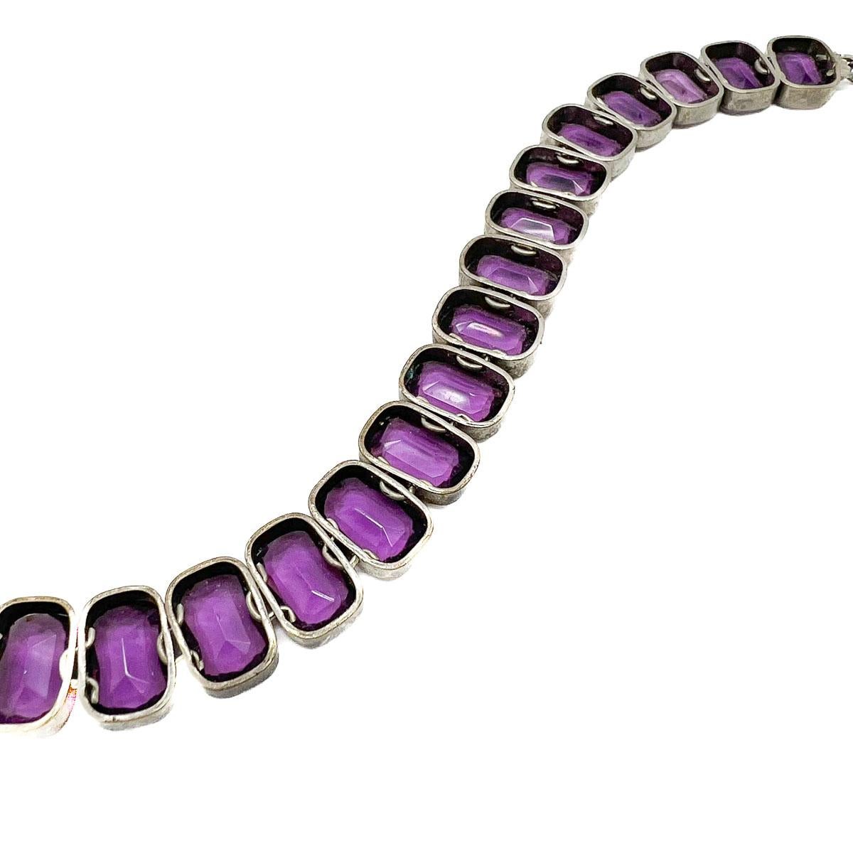 Bracciale antico in pasta di ametista Rivière del 1900 in vendita 1