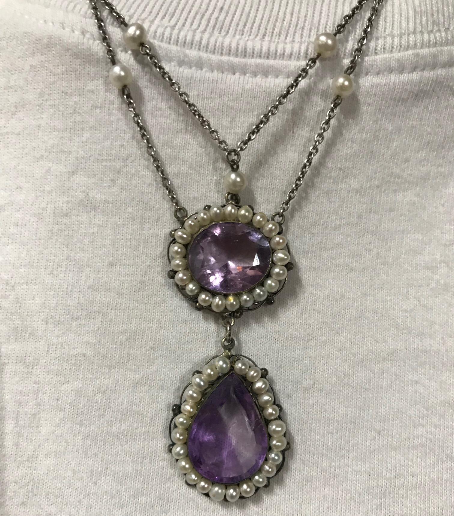antique amethyst necklace