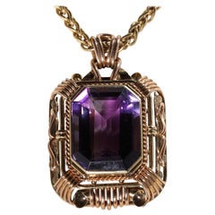 Antique Amethyst Pendant in 14 Karat