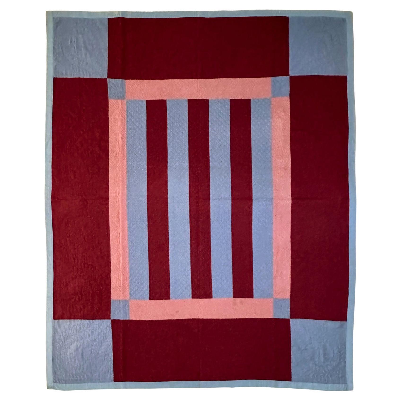 Antique Amish Bars Quilt from Pennsylvania