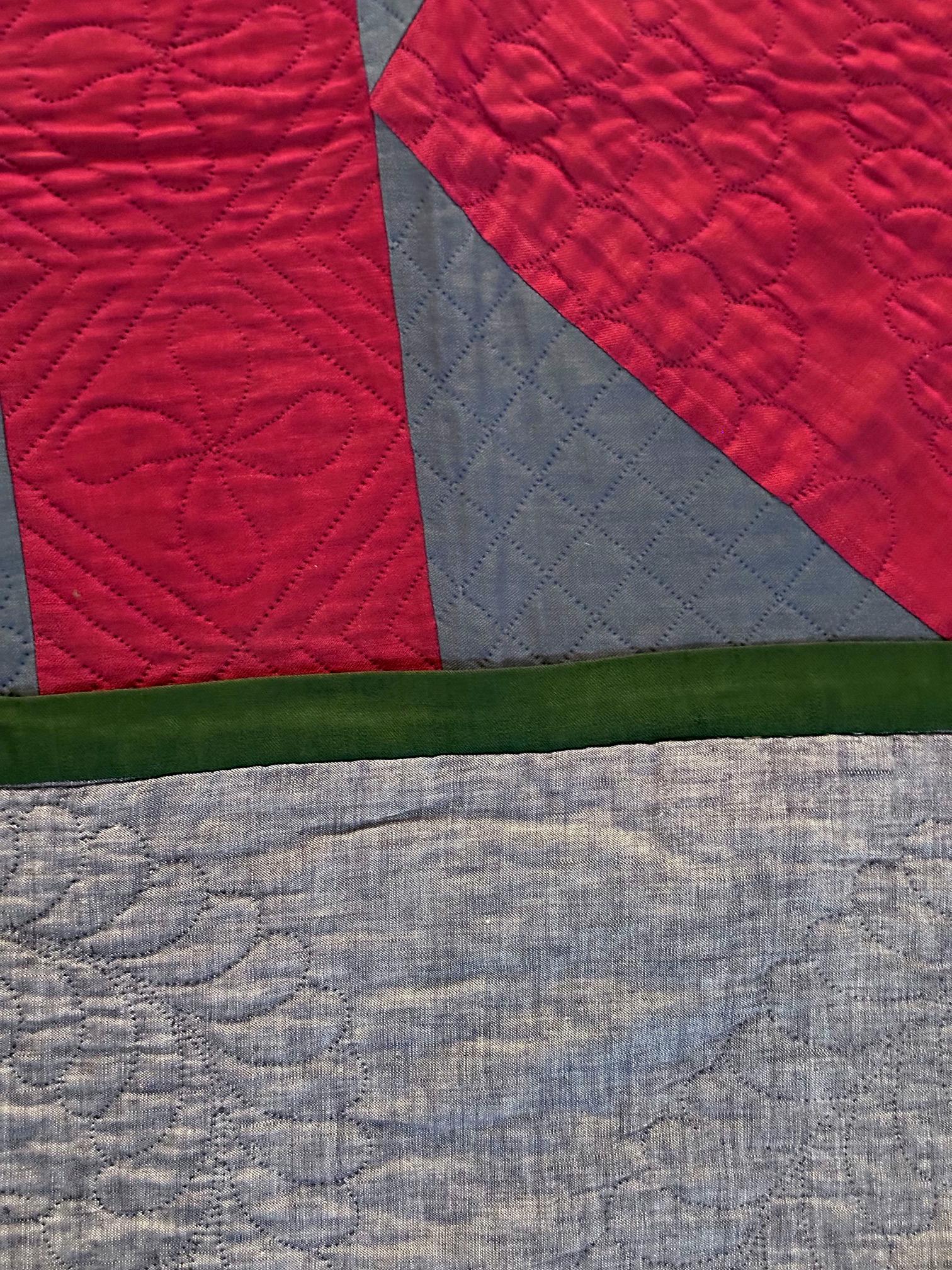 Wool Antique Amish Dimond Quilt Lancaster Pennsylvania For Sale